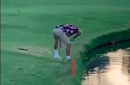 Rules of Golf: How many shots does this player take with bizarre chip technique?